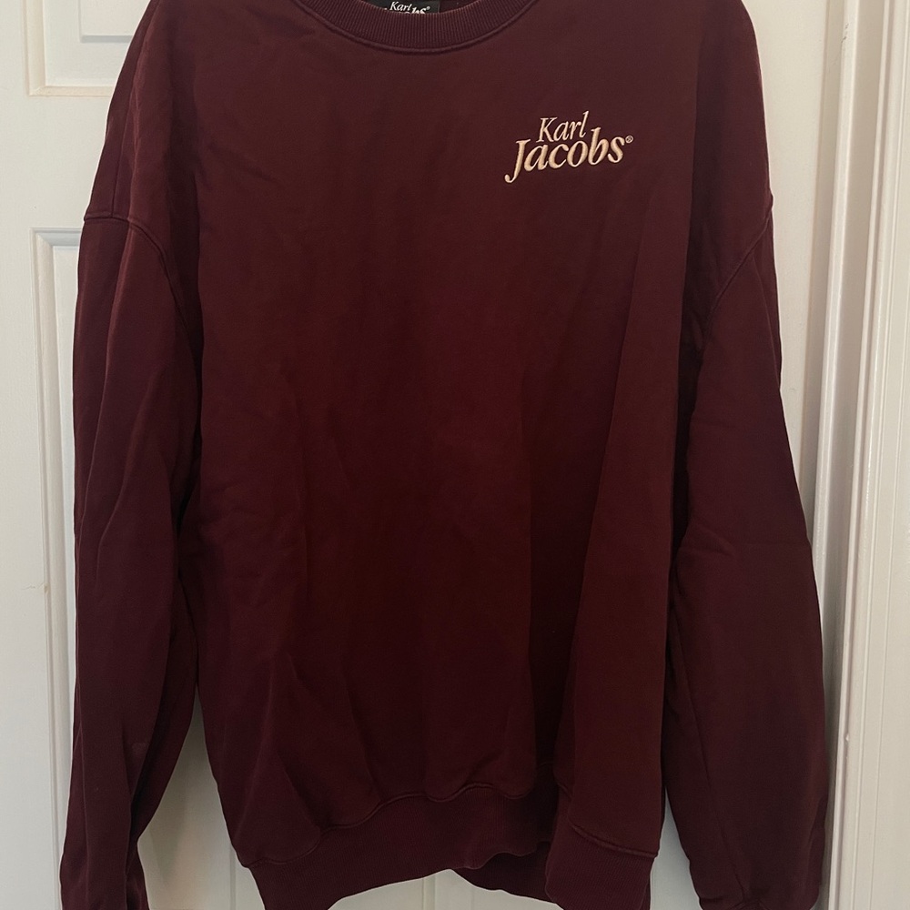 Karl Jacobs Burgundy Crew Neck Sweater